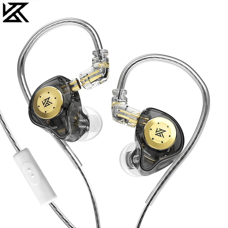 Auriculares KZ EDX Pro con monitorización dinámica intraaural, auriculares HiFi con cable, graves estéreo, para juegos, música, tapones para los oídos y cancelación de ruido.