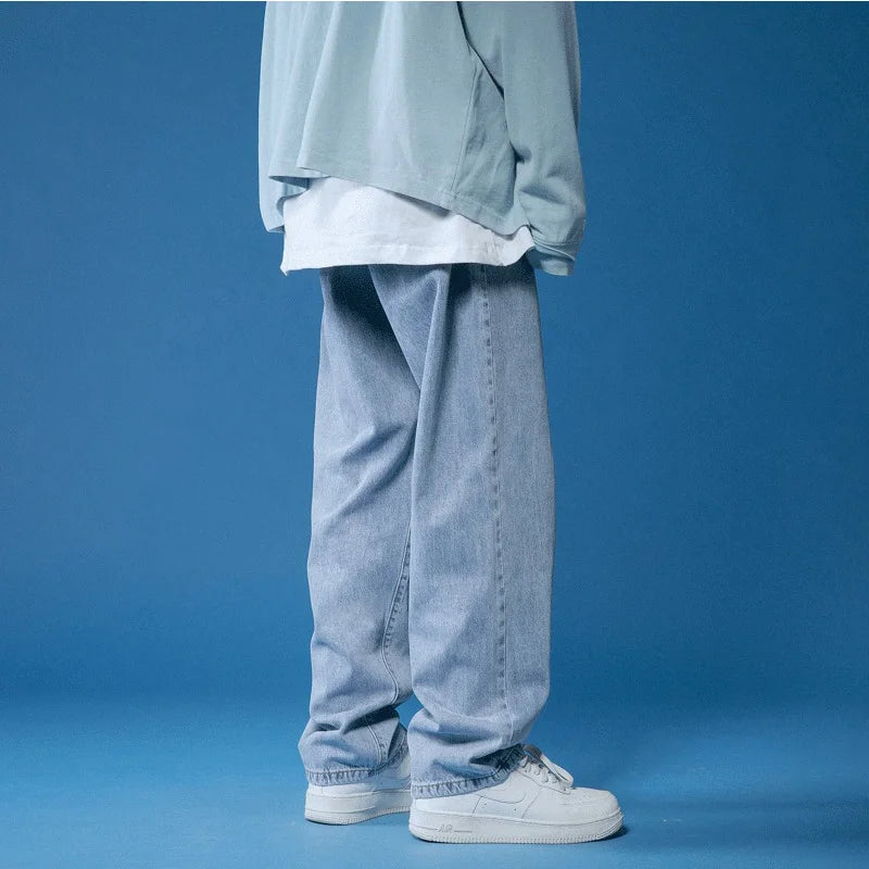 Pantalones vaqueros grandes para hombre, pantalones vaqueros para adolescentes, pantalones holgados, moda masculina, ropa de calle Trendyol coreana para hombre.