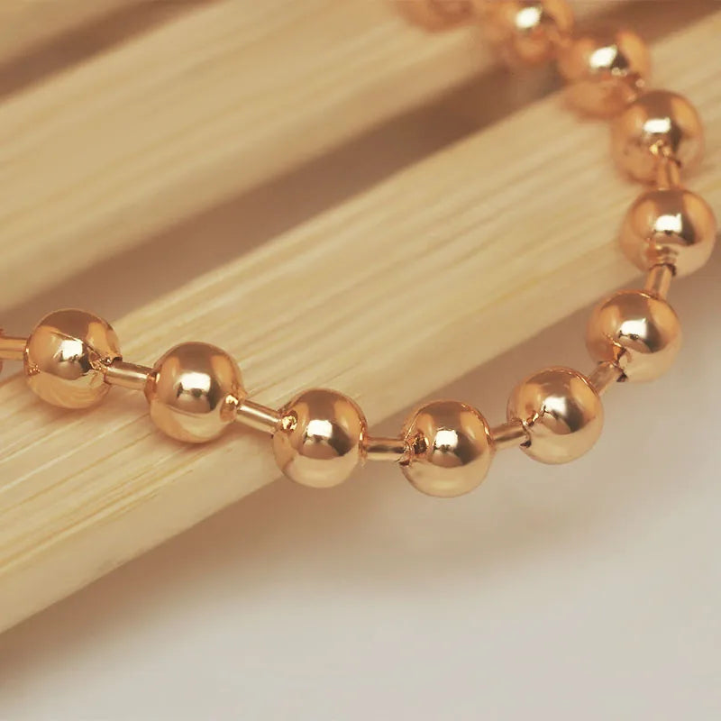 MGFam (20cm x 6mm) NEW ARRIVAL Smooth Beads Bracelet Jewelry Fashion Gold Color 18 K Lead and Nickel Free