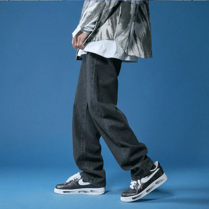 Pantalones vaqueros grandes para hombre, pantalones vaqueros para adolescentes, pantalones holgados, moda masculina, ropa de calle Trendyol coreana para hombre.