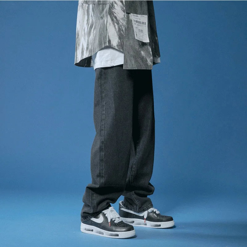 Pantalones vaqueros grandes para hombre, pantalones vaqueros para adolescentes, pantalones holgados, moda masculina, ropa de calle Trendyol coreana para hombre.