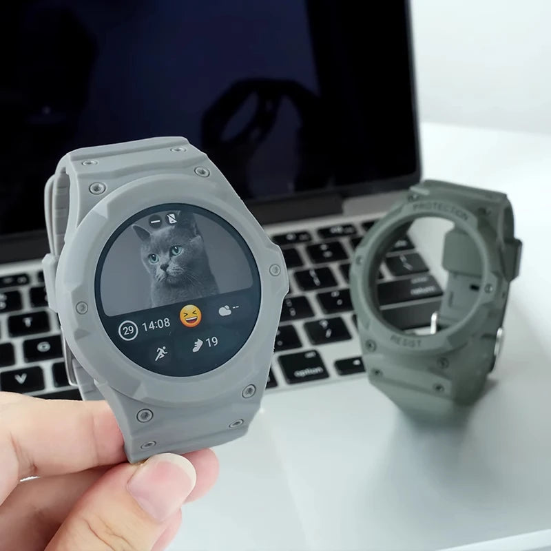 Correa de silicona + funda de PC para Samsung Galaxy Watch 7/6/5/4 (40 mm y 44 mm), nuevo kit de modificación para Samsung SmartWatch Sport Loop Band.
