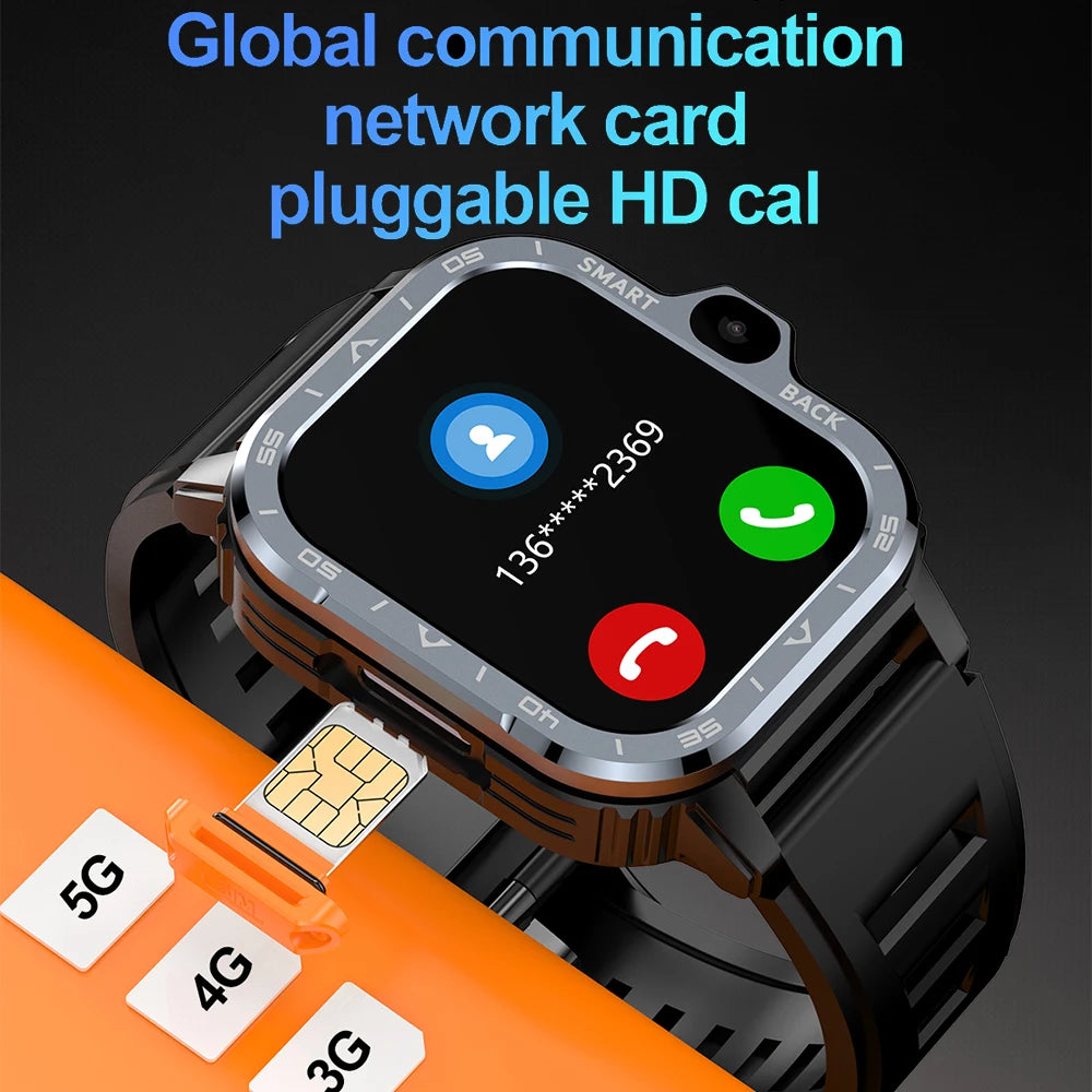 Reloj inteligente Valdus PGD Android para hombre, GPS, 16 GB/64 GB de ROM, almacenamiento HD, cámara dual, NFC, tarjeta SIM 2G y 4G, WIFI, acceso rápido a Internet inalámbrico.