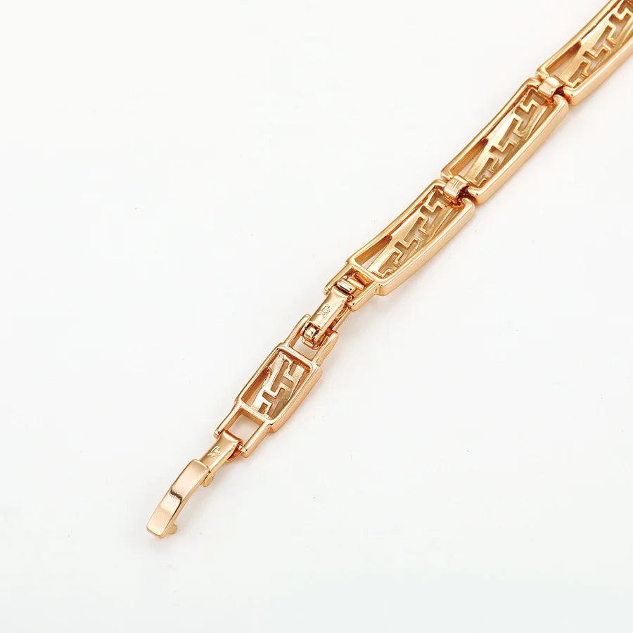 MxGxFam ( 19 cm ) Geometric Square Gold Plated 18 K Cool Bracelet For Men Fashion Jewelry Everyday Wear