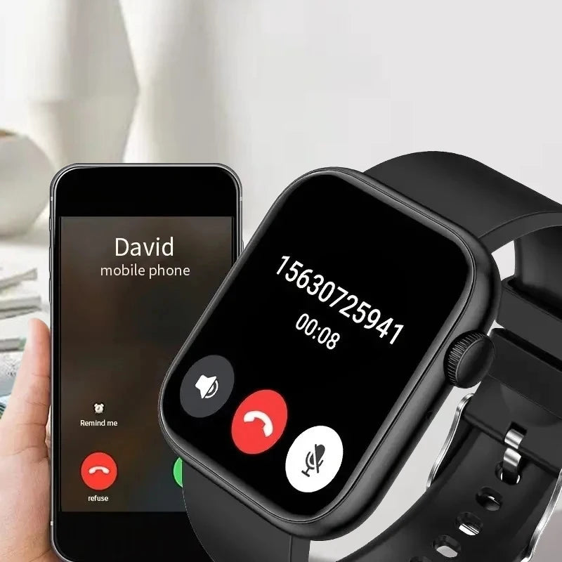 Reloj inteligente T168 con llamadas inalámbricas, respuesta de llamadas, pantalla táctil, deportivo y de fitness, para hombres y mujeres.