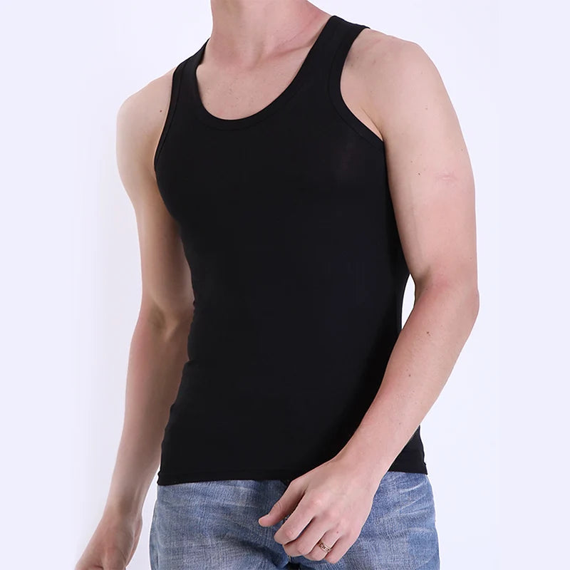 Chaleco de algodón puro para hombre, chaqueta de entrenamiento físico, camiseta ajustada sin mangas de color sólido para las cuatro estaciones, ropa informal para adolescentes, broma, 3/1 piezas
