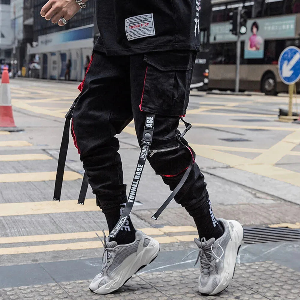 Pantalones cargo para hombre, con múltiples bolsillos y cintura elástica, estilo harén, estilo hip hop, informal, estilo lápiz, ropa técnica.