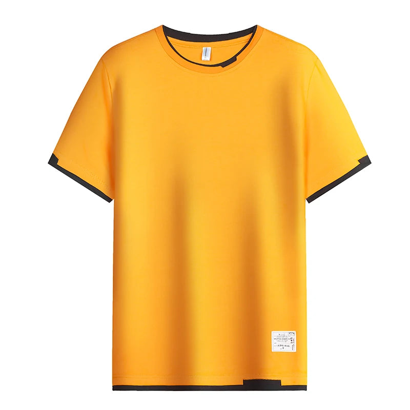 FGKKS 2024 Camiseta informal para hombre, de algodón puro, transpirable, de moda, de manga corta, diseño de alta calidad.