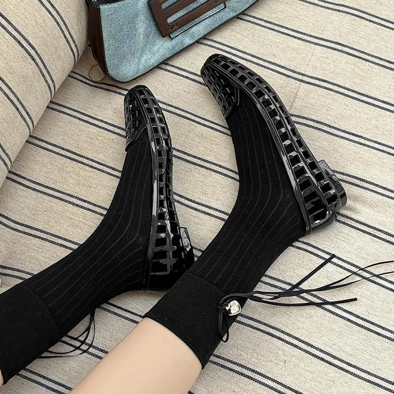 Sandalias de gelatina para mujer 2025, sandalias de boca baja, sandalias de PVC con punta cuadrada para exteriores, sandalias para personas perezosas que las pisan.