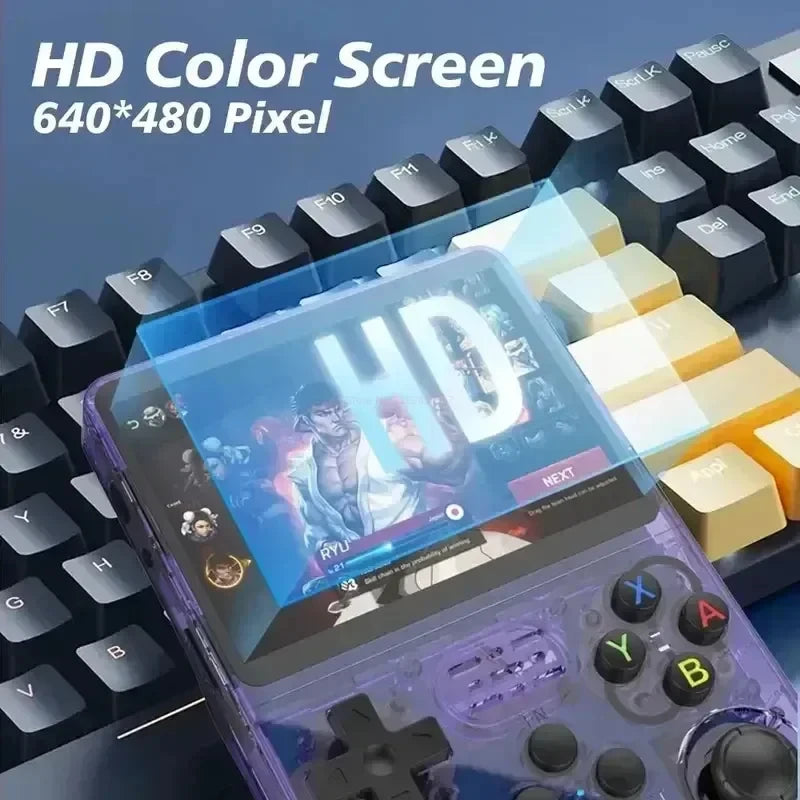 Consola de juegos portátil R36s de código abierto con Linux, pantalla IPS de 3,5 pulgadas, reproductor de vídeo portátil de 128 GB, regalo de Navidad