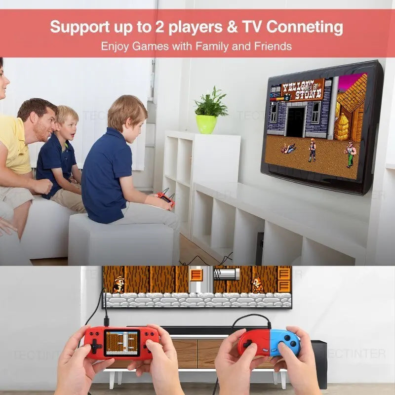 Consola de videojuegos retro con 620 juegos clásicos integrados, reproductor de juegos portátil, consola recargable, salida AV