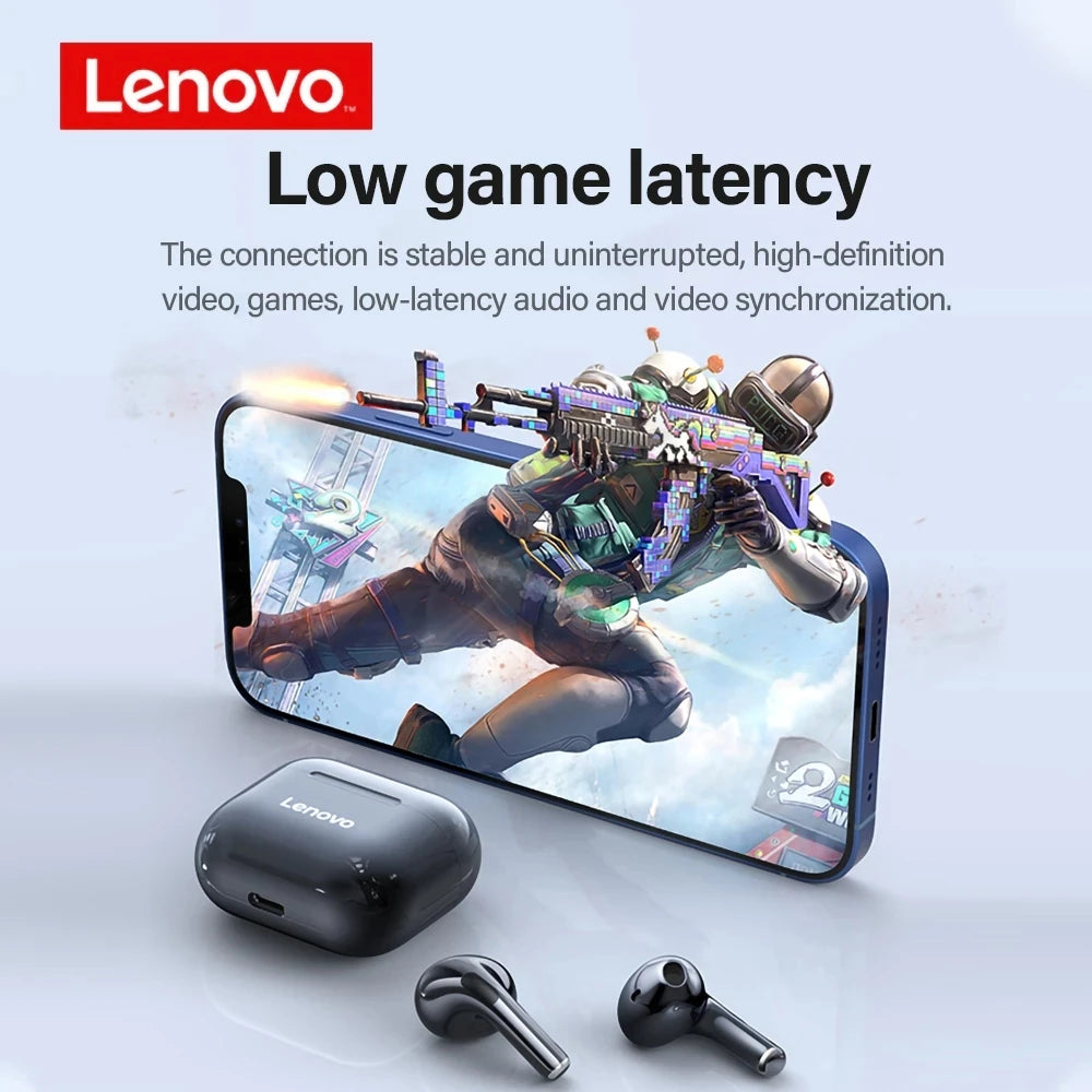 Auriculares inalámbricos originales Lenovo LP40 TWS con Bluetooth, control táctil, deportivos, estéreo, para teléfono Android.