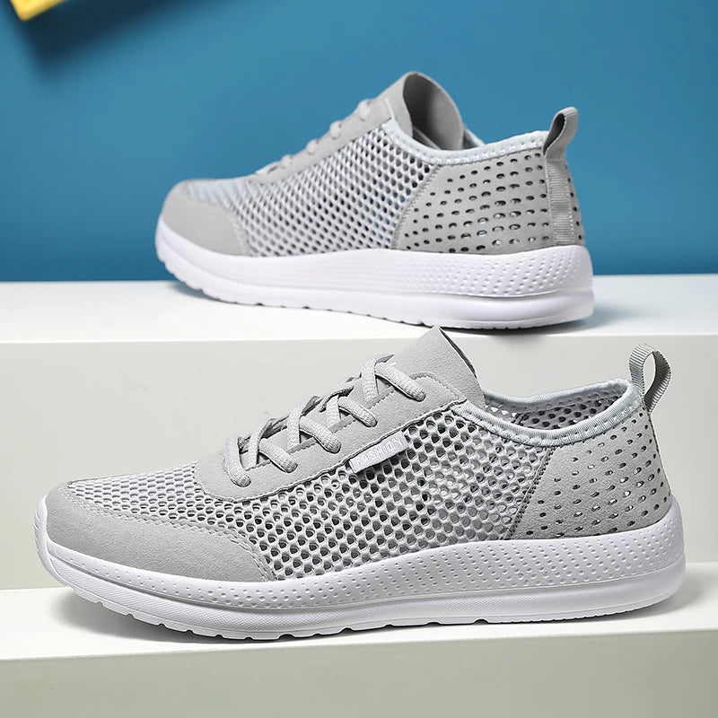 Zapatillas deportivas suaves para hombre, transpirables, de malla, cómodas y ligeras, de alta calidad para exteriores.