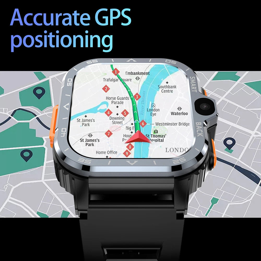 Reloj inteligente Valdus PGD Android para hombre, GPS, 16 GB/64 GB de ROM, almacenamiento HD, cámara dual, NFC, tarjeta SIM 2G y 4G, WIFI, acceso rápido a Internet inalámbrico.