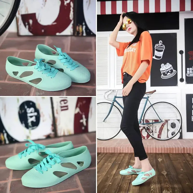Sandalias Minmclas nuevas para niña con mensajes, zapatos de playa con suela transpirable, zapatos de gelatina, sandalias de plástico con vendaje para estudiantes, sandalias para mujer