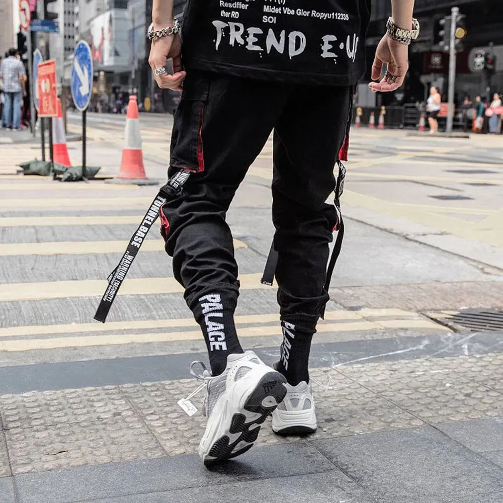 Pantalones cargo para hombre, con múltiples bolsillos y cintura elástica, estilo harén, estilo hip hop, informal, estilo lápiz, ropa técnica.