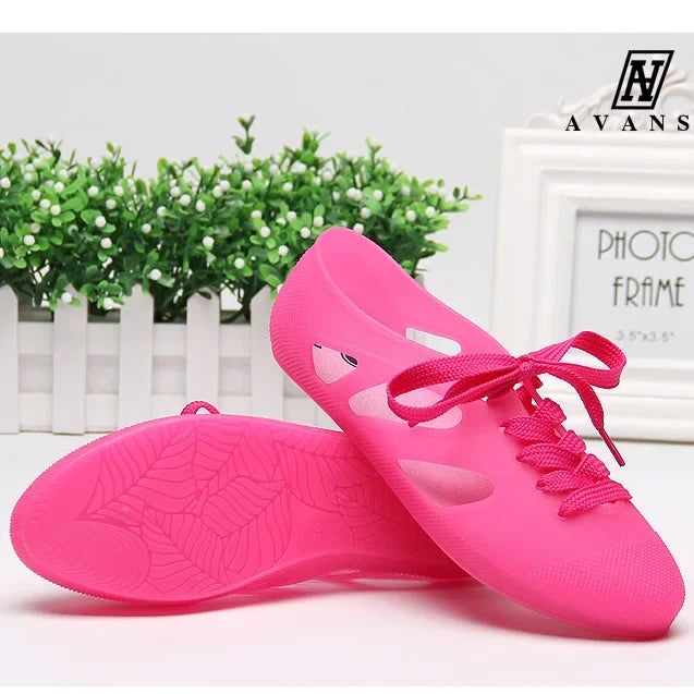 Sandalias Minmclas nuevas para niña con mensajes, zapatos de playa con suela transpirable, zapatos de gelatina, sandalias de plástico con vendaje para estudiantes, sandalias para mujer