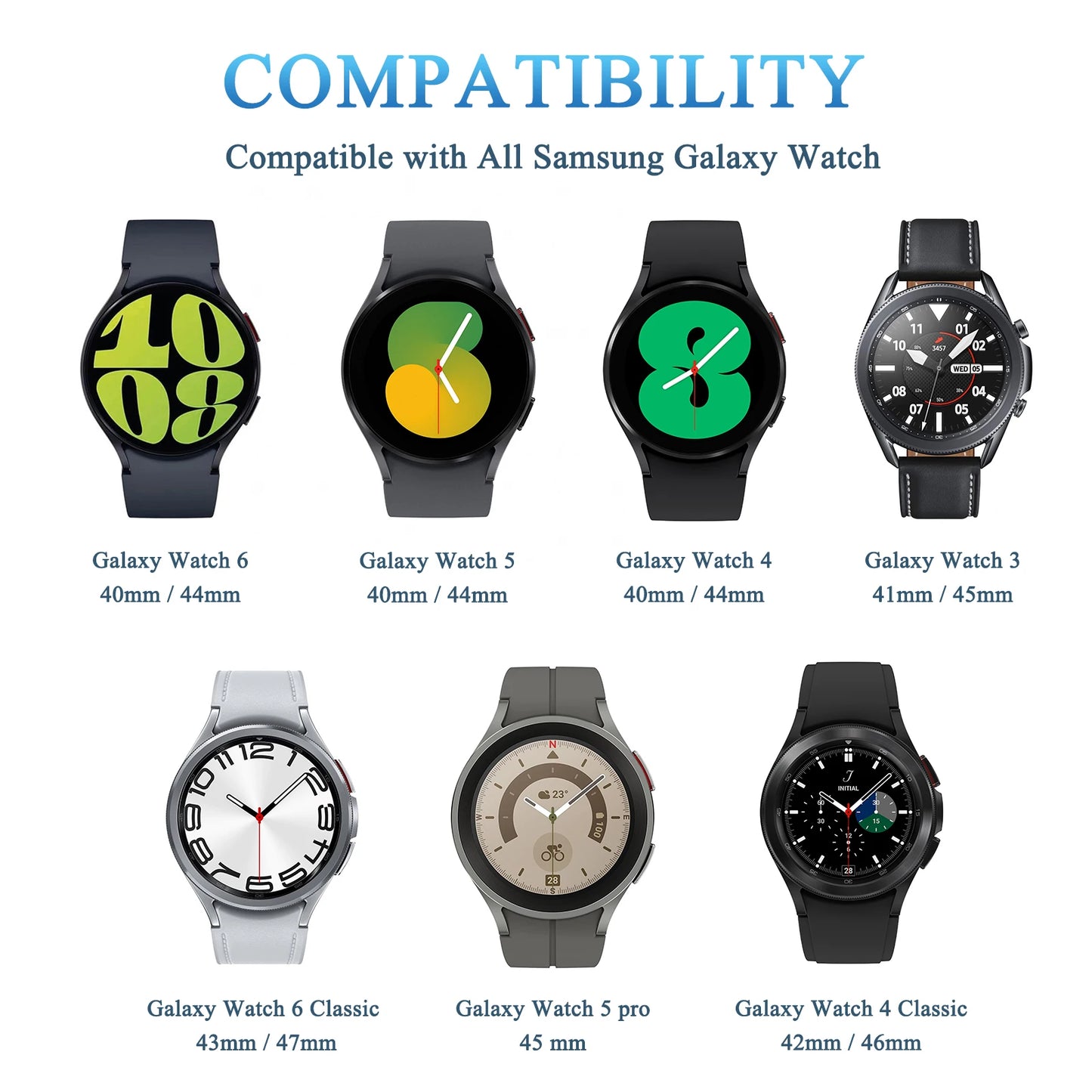 Cargador de reloj de un solo cabezal para Samsung Galaxy Watch 7/6/5/4 (40/44 mm) Base de carga para Galaxy Watch 4/6 Classic (42/46 mm, 43/47 mm)