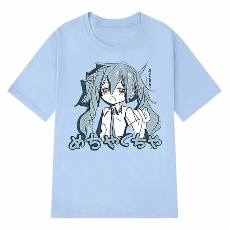 Camiseta de Anime japonés Y2K para mujer, ropa de calle holgada de algodón, camisetas informales de talla grande, camisetas de manga corta de hip-hop Harajuku, ropa para mujer