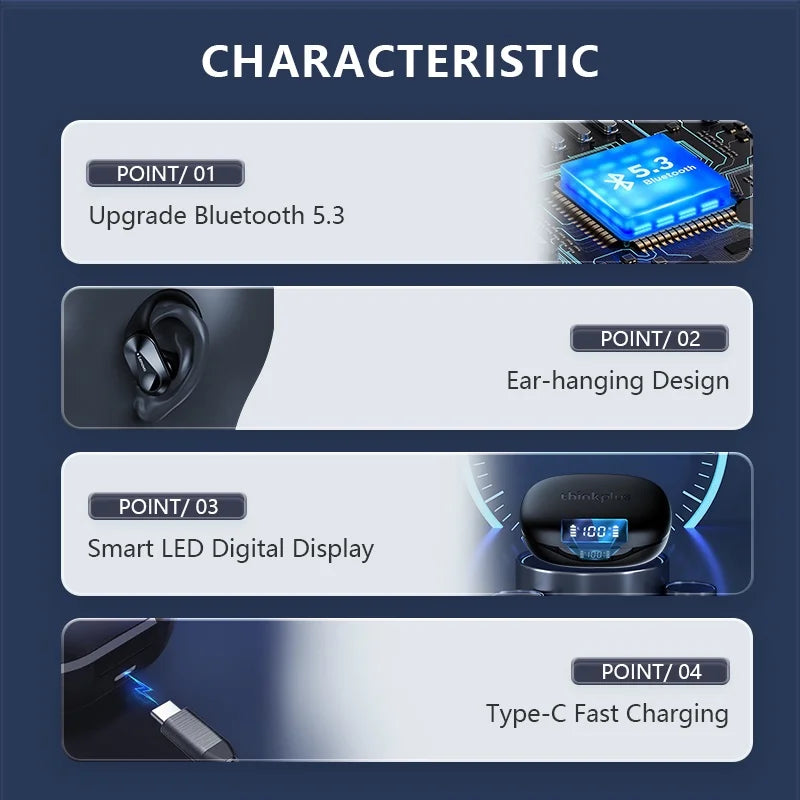 Auriculares originales Lenovo LP75 TWS Bluetooth V5.3, inalámbricos, con pantalla digital LED, reducción de ruido, resistentes al agua, nuevos.