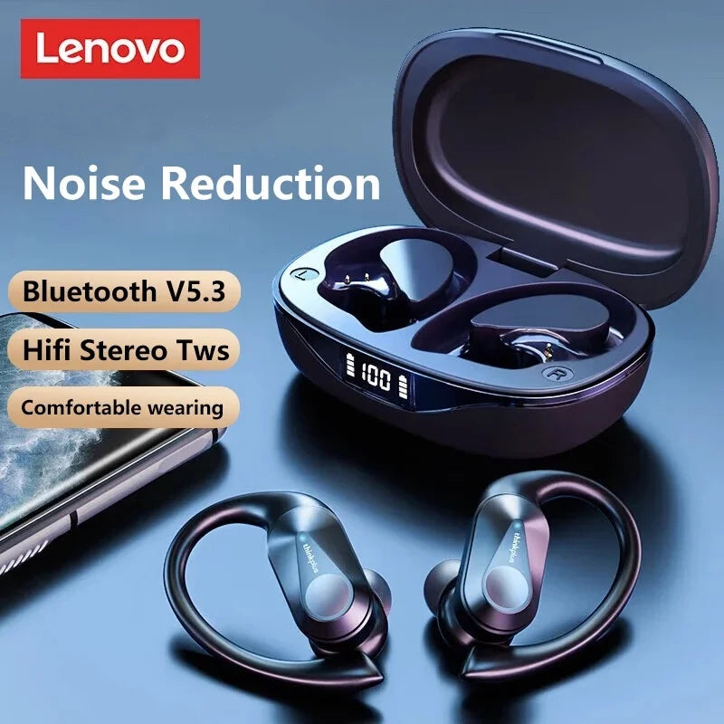 Auriculares originales Lenovo LP75 TWS Bluetooth V5.3, inalámbricos, con pantalla digital LED, reducción de ruido, resistentes al agua, nuevos.