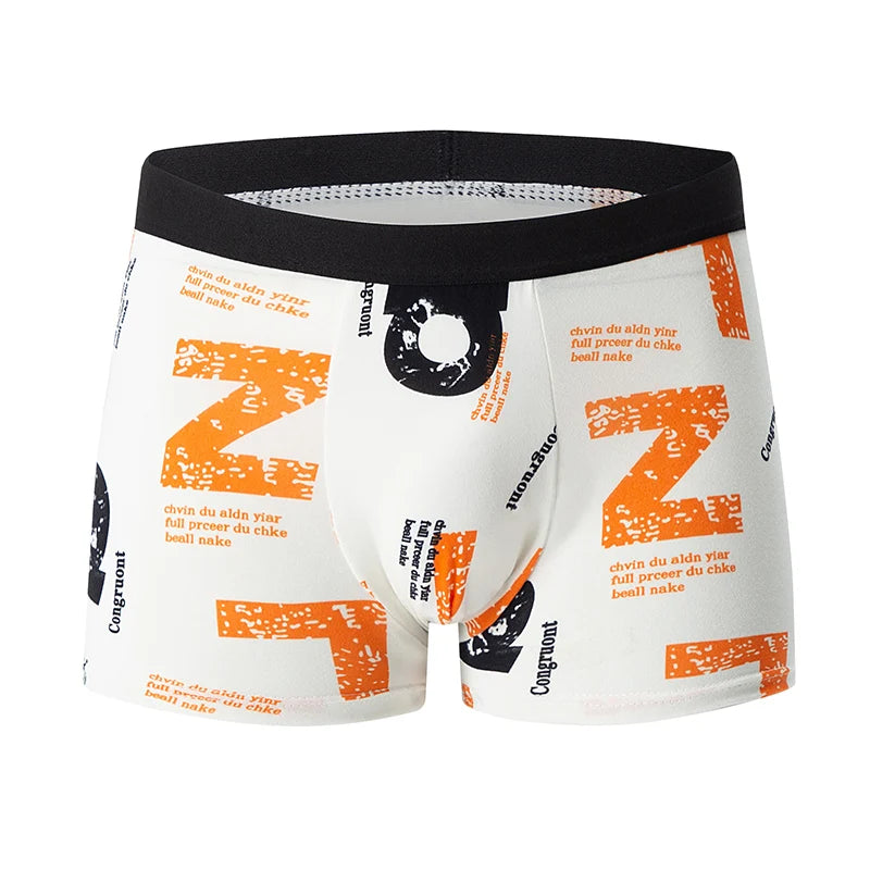 Ropa interior de 4 piezas con estampados a la moda para hombre, pantalones cortos de playa cómodos y transpirables para adolescentes, tallas grandes 5xl6xl.