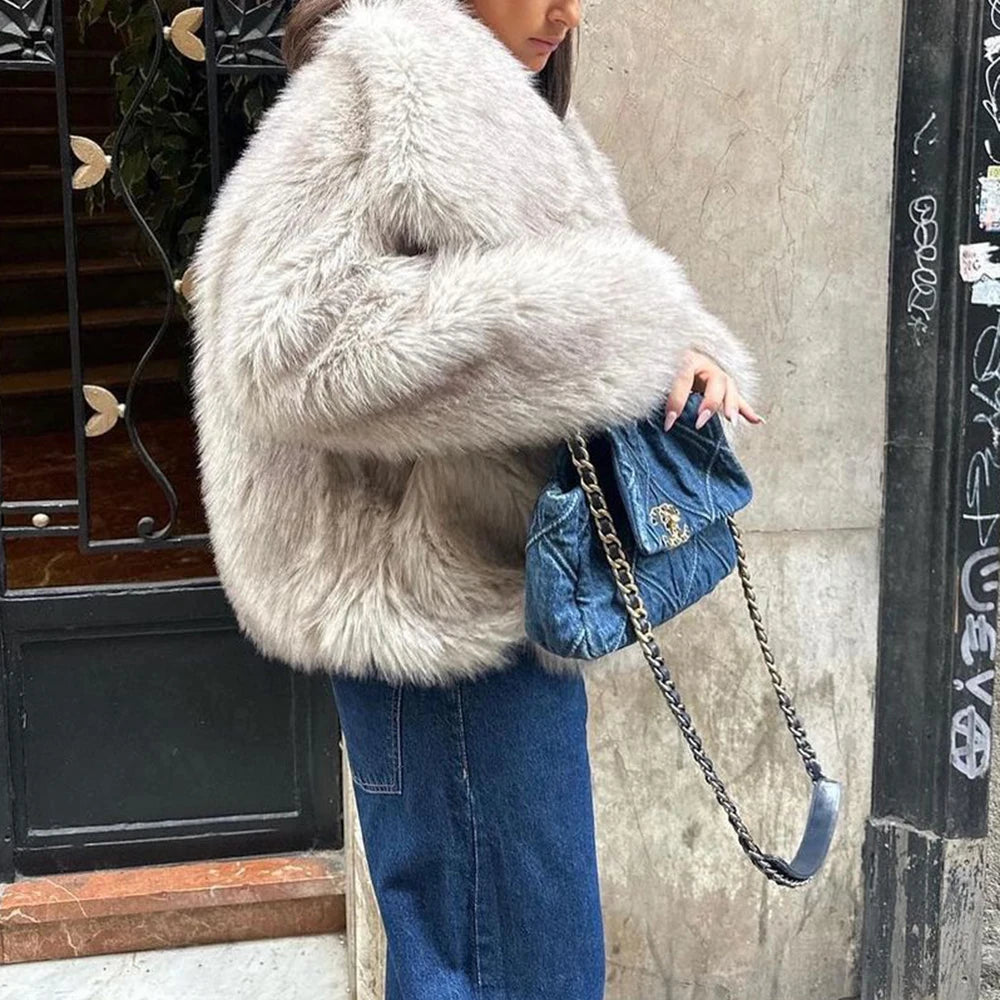 Chaquetas TWOTWINSTYLE de temperamento sólido para mujer, solapa, manga larga, botones de retazos, abrigos de diseñador, ropa de estilo de moda femenina