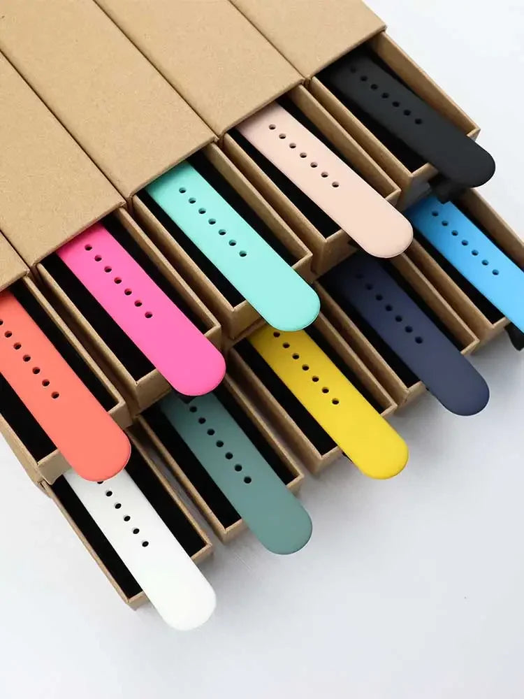 Correa de silicona para Apple Watch de 44 mm, 45 mm, 40 mm, 41 mm, 42 mm, 38 mm y 45 mm, pulsera deportiva para iWatch Series 8, 7, 6, 5, 4, 3, SE, 9, Ultra 2 y 49 mm.