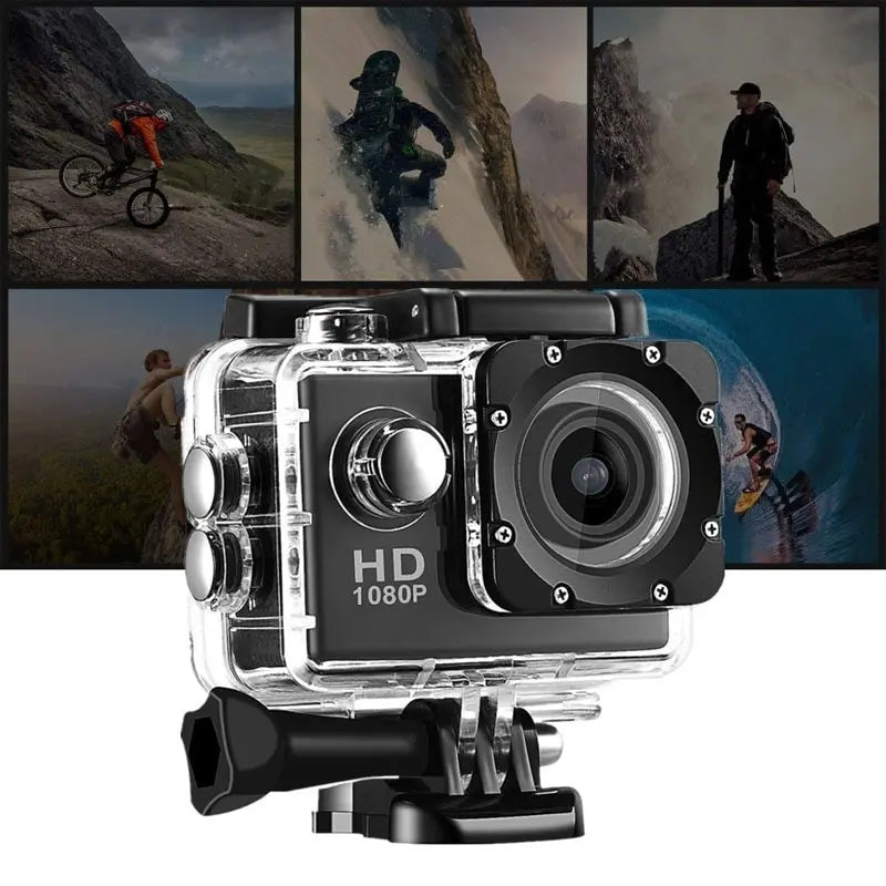 Mini cámara de acción con pantalla de 2 pulgadas, cámara subacuática, impermeable, cámara de grabación de video, cámara deportiva