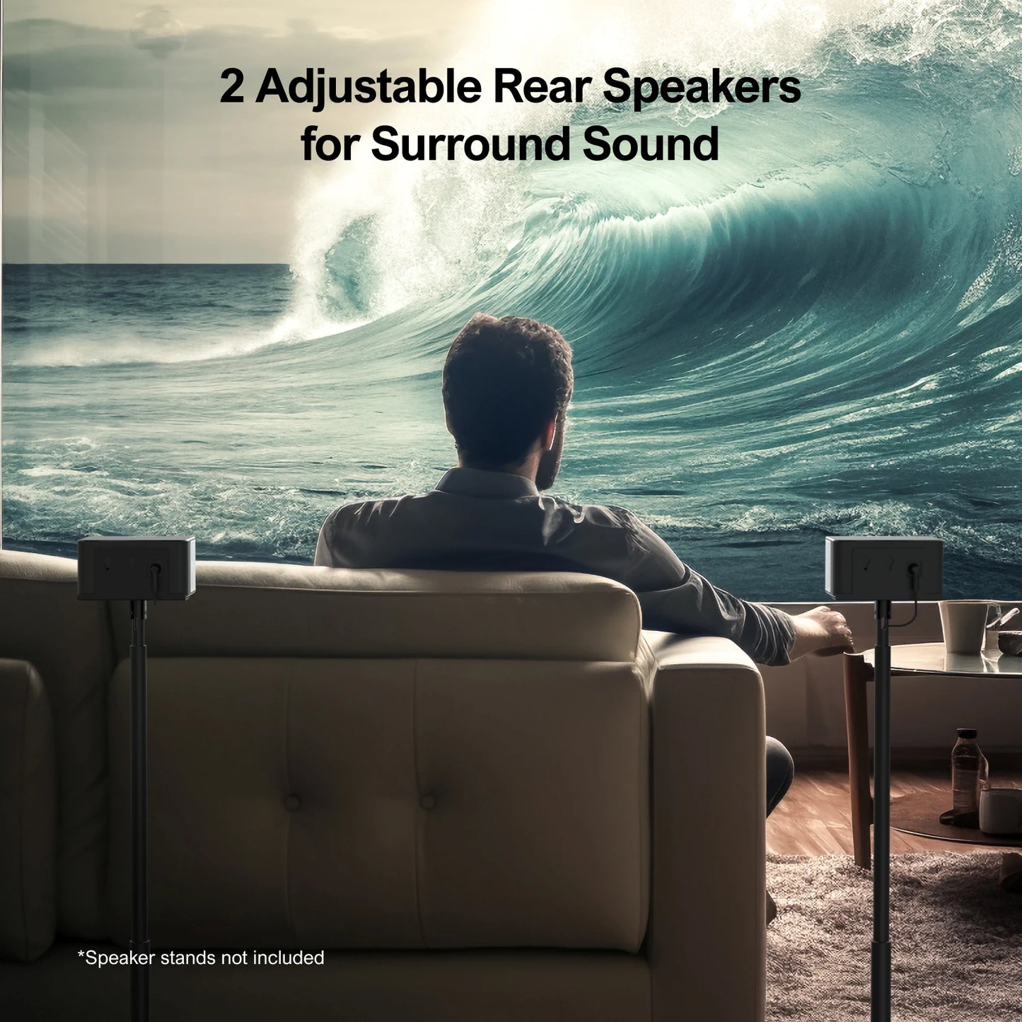 ULTIMEA Poseidon D50 5.1 Surround Soundbar with Wireless Subwoofer & Rear Speakers,Home Theater 3D Sound System with APP Control