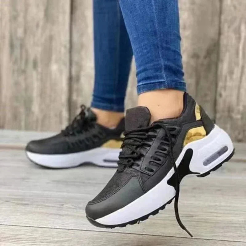 Tenis para mujer, zapatillas de plataforma informales para mujer 2025, nuevas zapatillas de correr cómodas de malla antideslizantes, zapatillas de talla grande para mujer