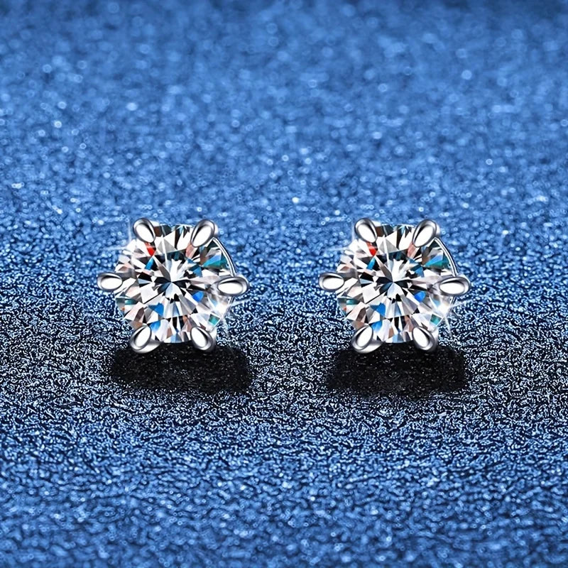 2pcs Moissanite earrings Magnetic Simple 2CT Moissanite earrings No need to pierce the ear Valentine's Day Mother's Day gift
