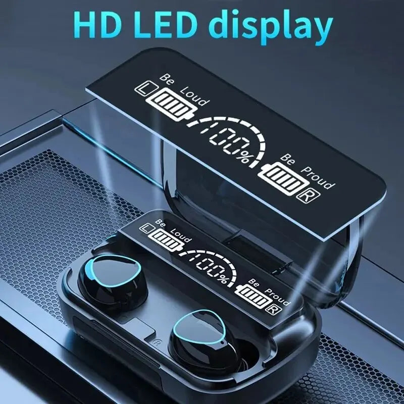 Auriculares inalámbricos TWS con Bluetooth, deportivos, con micrófono, intrauditivos, para gamers, con batería externa