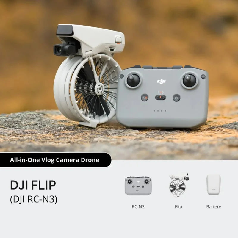 Dron DJI Flip con cámara (RC-N3) 4K ligero, estabilizador de 3 ejes, transmisión de video de 13 km, despegue con la palma de la mano, retorno automático
