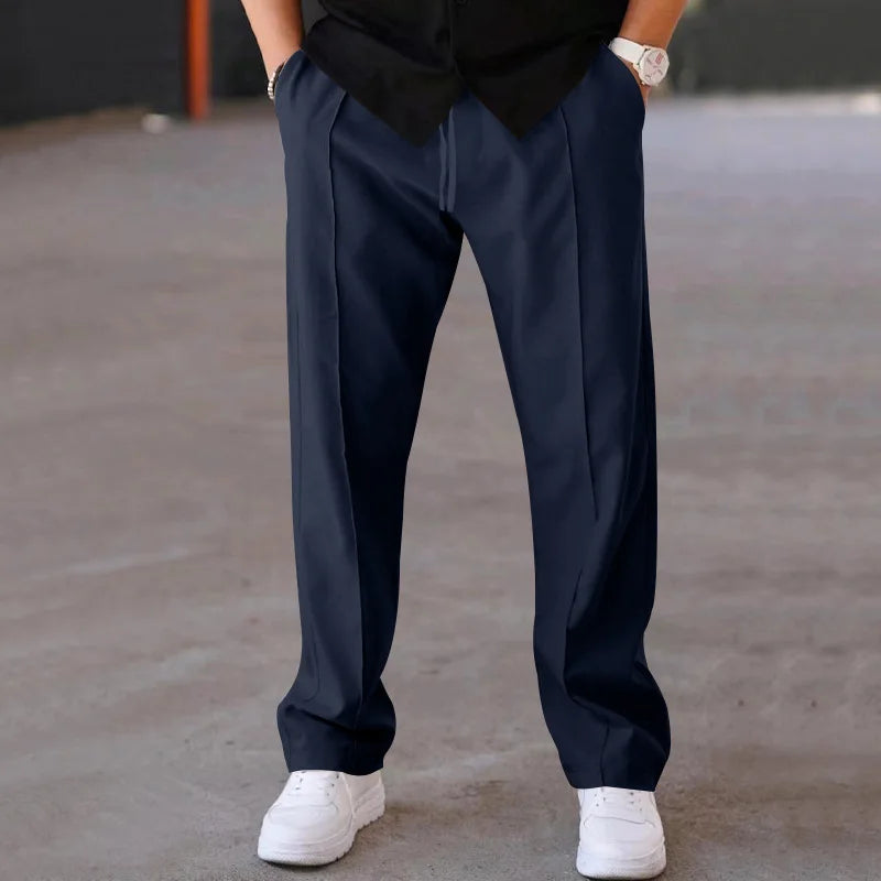 Pantalones finos holgados de pierna recta para hombre, informales, deportivos, de talla grande, estilo americano, para primavera y verano, 2025