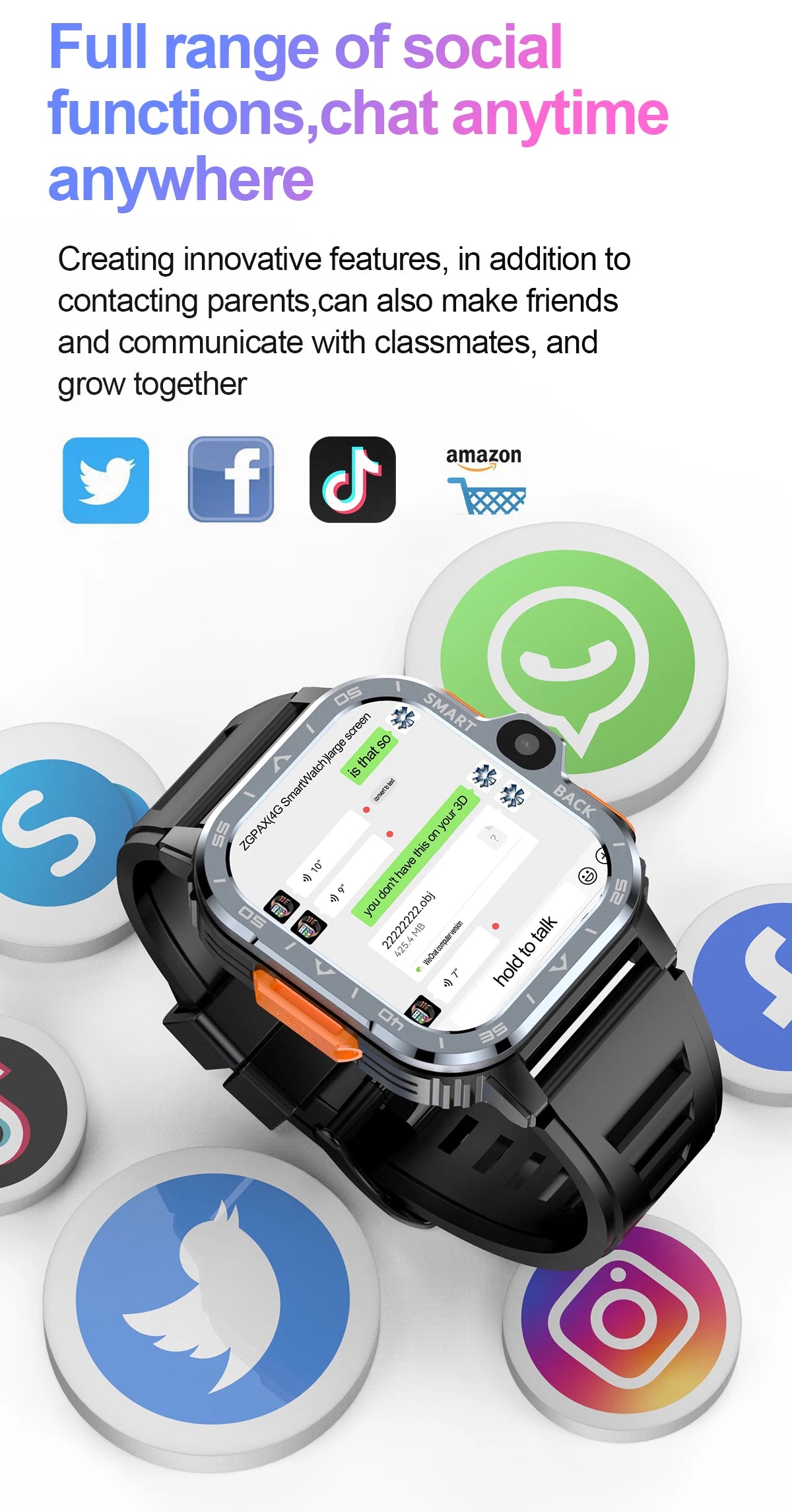 Reloj inteligente Valdus PGD Android para hombre, GPS, 16 GB/64 GB de ROM, almacenamiento HD, cámara dual, NFC, tarjeta SIM 2G y 4G, WIFI, acceso rápido a Internet inalámbrico.