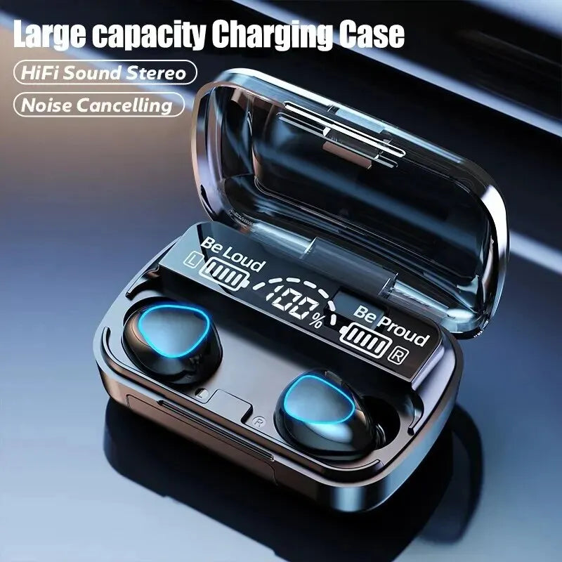 Auriculares inalámbricos TWS con Bluetooth, deportivos, con micrófono, intrauditivos, para gamers, con batería externa