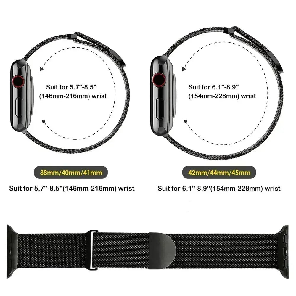 Correa Milanesa Para Apple Watch Band Ultra 2 49mm 44mm 40mm 45mm 41mm 38mm 44mm Pulsera Para iWatch Series 9 3 6 5 SE 7 8 Correa