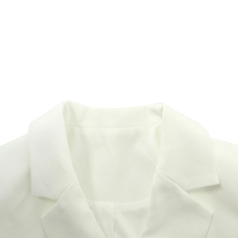 Blazer de otoño para mujer, nuevo, liso, de moda, de manga larga, sexy, con abertura frontal, para oficina, abrigo corto para mujer, top corto, ropa de abrigo