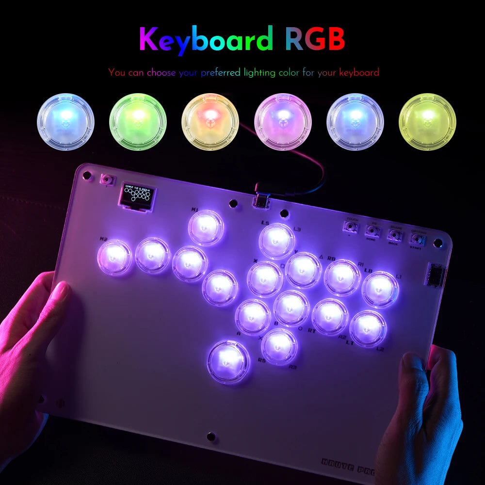 Controlador arcade Hitbox con joystick Haute42, sin palanca, para PC, PS4, PS5 y Steam.