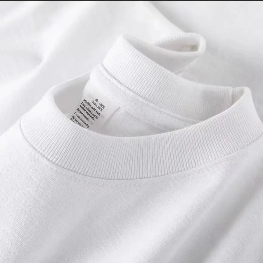 Camiseta 100% algodón para hombre y mujer, color liso, cuello redondo, manga corta, camiseta coreana holgada de media manga, unisex, tallas M-4XL