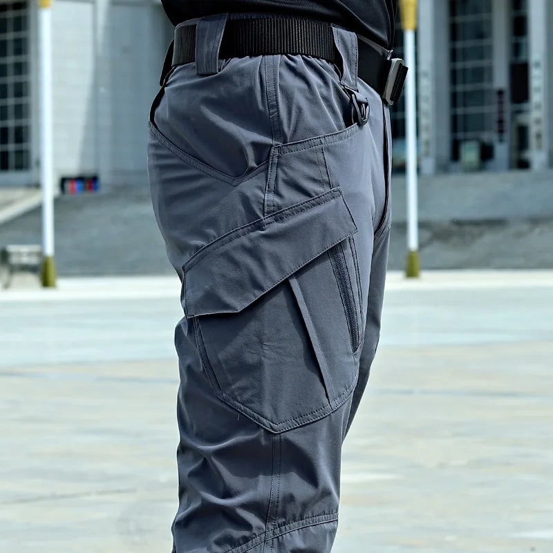 Pantalones tácticos militares de verano para hombre, informales, resistentes al desgaste, con múltiples bolsillos, de secado rápido, para senderismo y trabajo al aire libre.