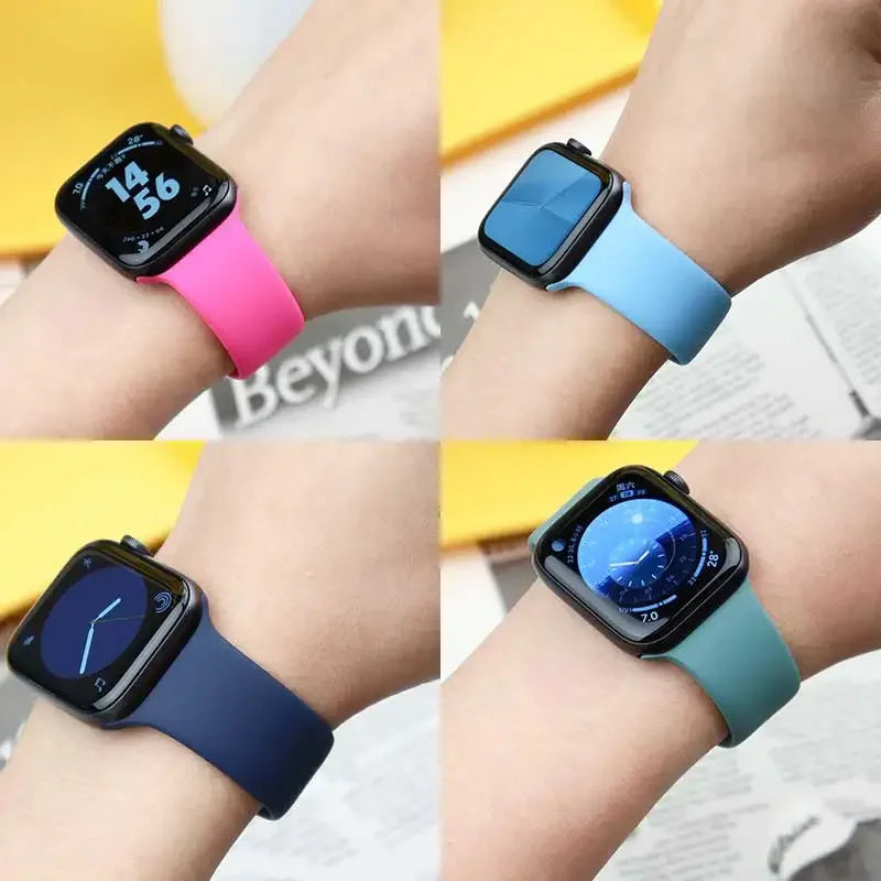 Correa de silicona para Apple Watch de 44 mm, 45 mm, 40 mm, 41 mm, 42 mm, 38 mm y 45 mm, pulsera deportiva para iWatch Series 8, 7, 6, 5, 4, 3, SE, 9, Ultra 2 y 49 mm.