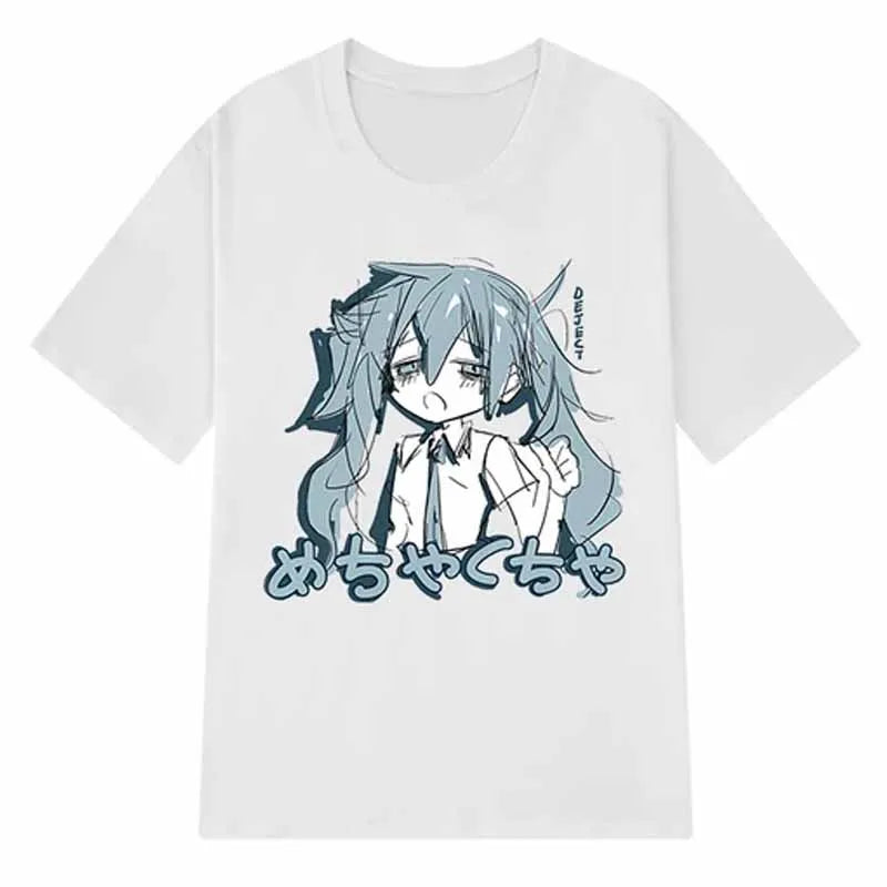 Camiseta de Anime japonés Y2K para mujer, ropa de calle holgada de algodón, camisetas informales de talla grande, camisetas de manga corta de hip-hop Harajuku, ropa para mujer