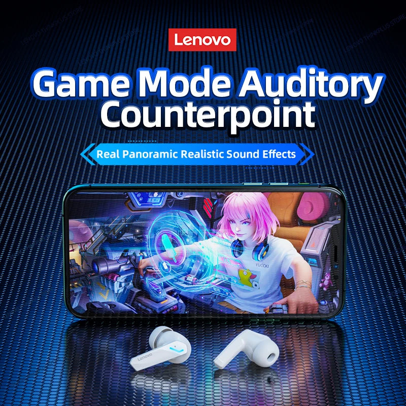 Auriculares inalámbricos originales Lenovo GM2 Pro 5.3 con Bluetooth, baja latencia, llamadas HD, modo dual, para juegos y micrófono.