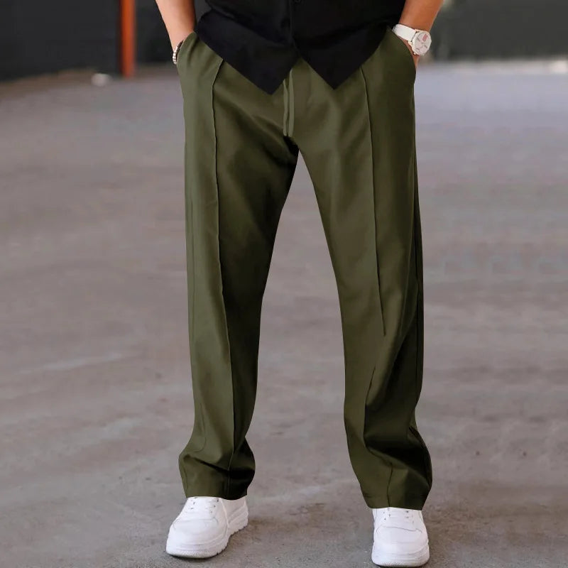 Pantalones finos holgados de pierna recta para hombre, informales, deportivos, de talla grande, estilo americano, para primavera y verano, 2025
