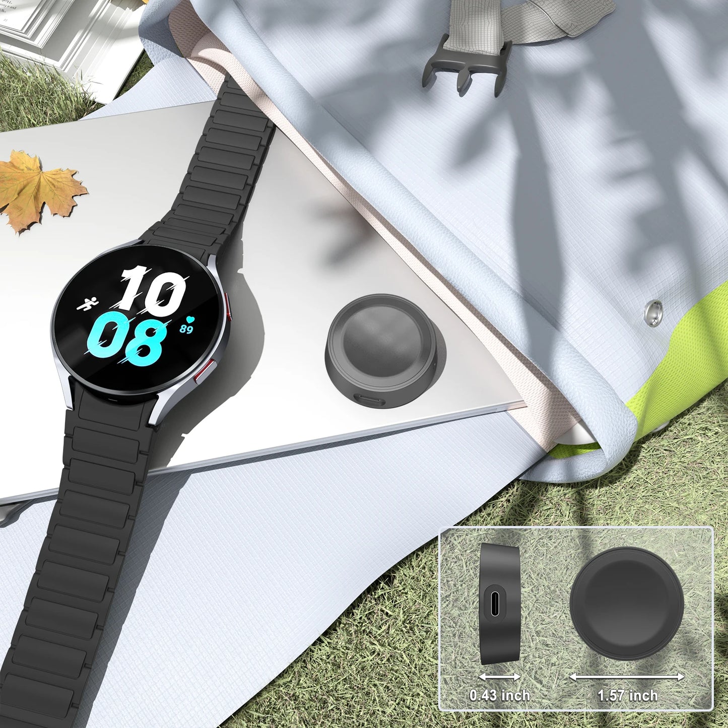 Cargador de reloj de un solo cabezal para Samsung Galaxy Watch 7/6/5/4 (40/44 mm) Base de carga para Galaxy Watch 4/6 Classic (42/46 mm, 43/47 mm)