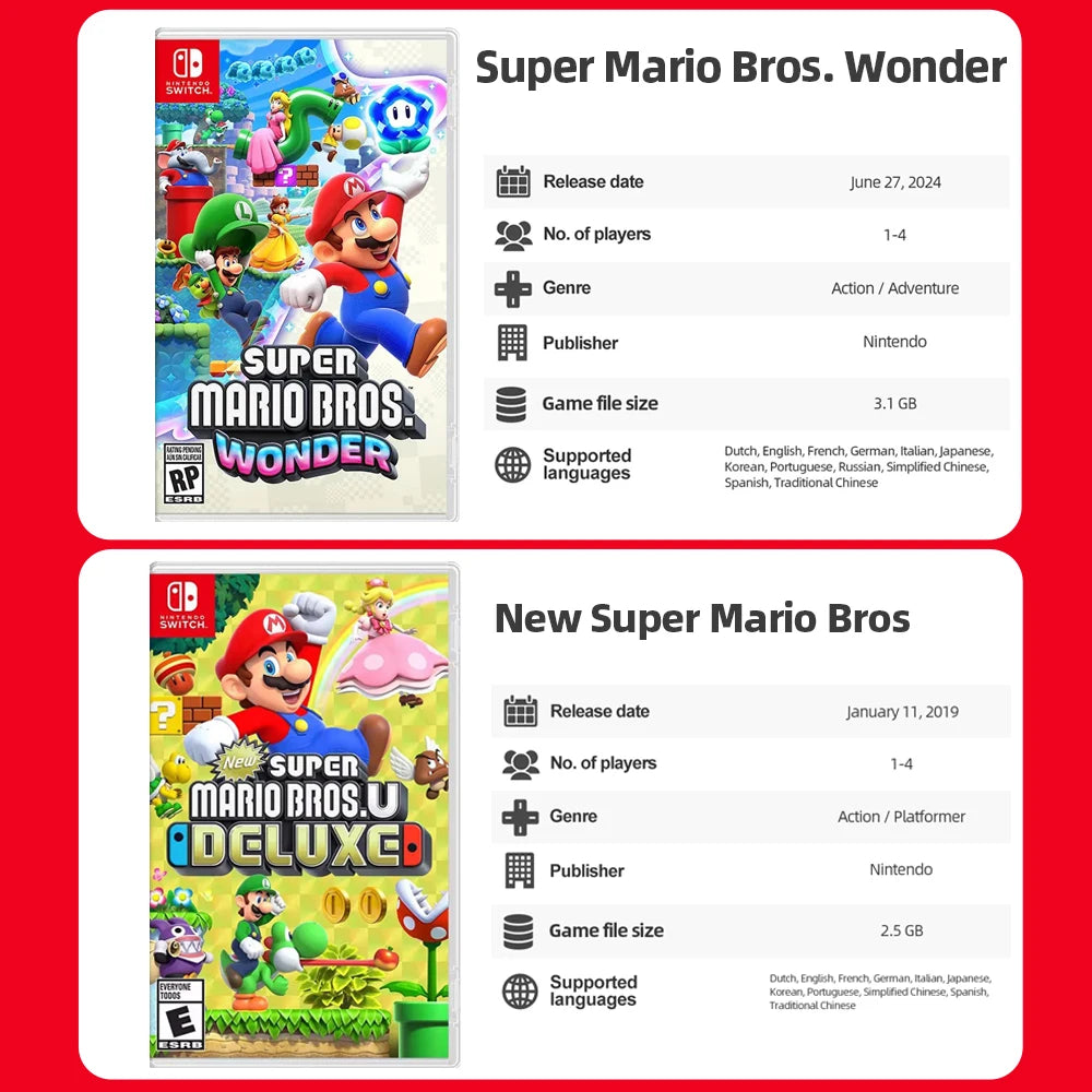 Mario Strikers Battle League Super Mario RPG Party Jamboree Ofertas de tarjetas de juego para Nintendo Switch Mario Party Superstars Tennis Aces