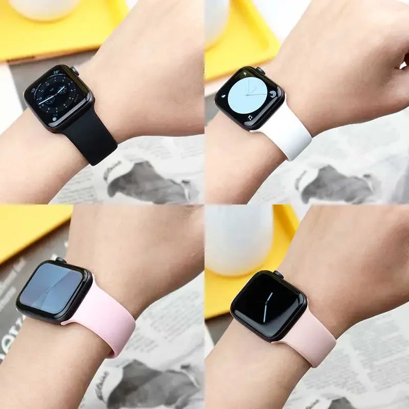 Correa de silicona para Apple Watch de 44 mm, 45 mm, 40 mm, 41 mm, 42 mm, 38 mm y 45 mm, pulsera deportiva para iWatch Series 8, 7, 6, 5, 4, 3, SE, 9, Ultra 2 y 49 mm.