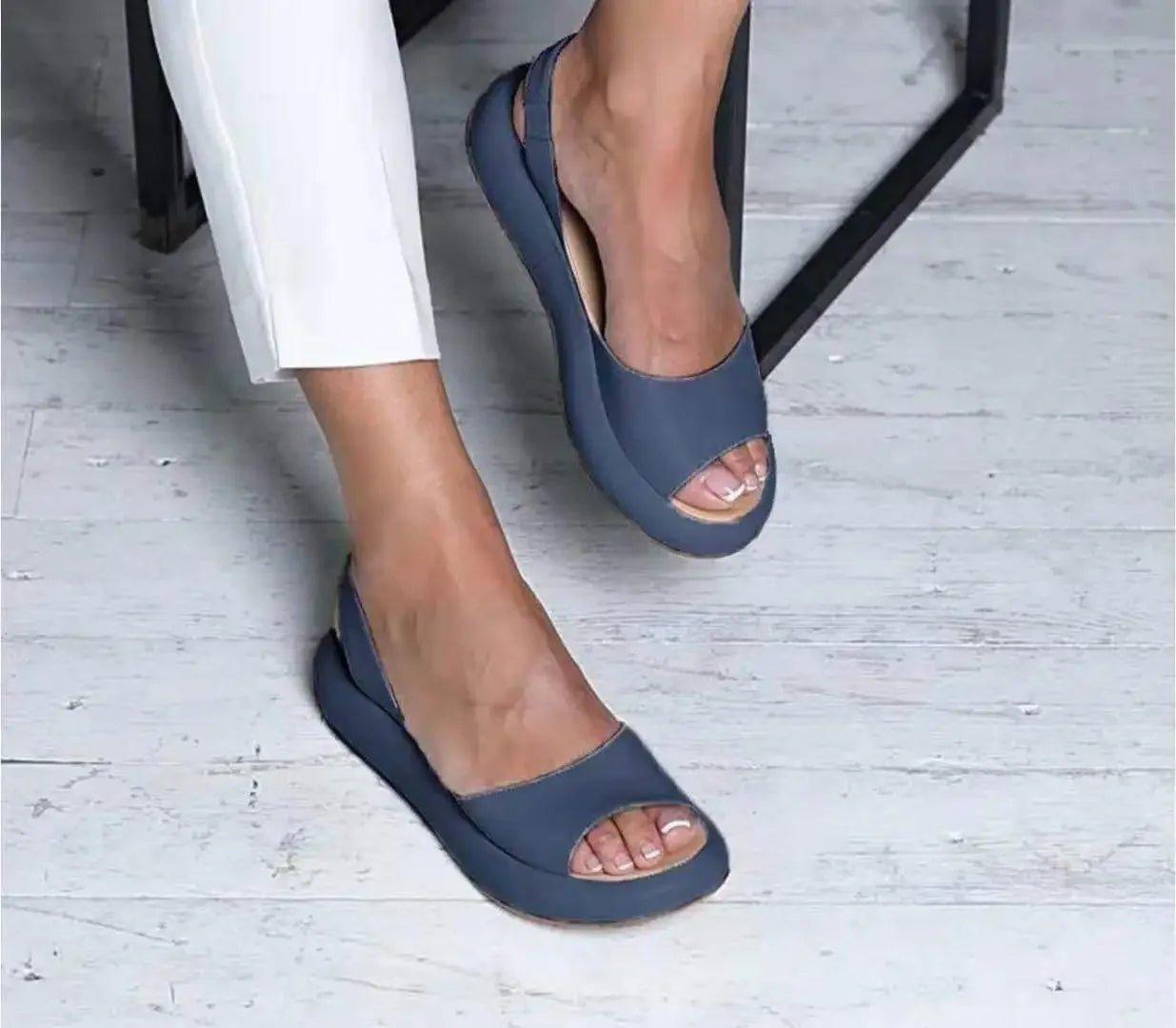 Women 2022 Summer Sandals PVC Leather Shoes Summer Fashionable Open Toes Platform Femme Sexy Women's Sandals